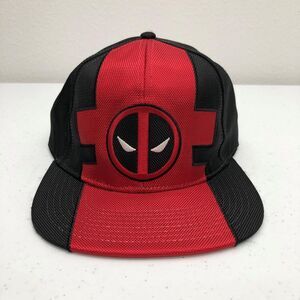Marvel Deadpool Hat Cap Snap Back Mens One Size Red Black Superhero Comics Logo